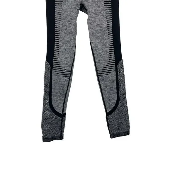 2/$30 Mono B Seamless Hybrid High Waisted Techno Athletic Track Leggings Gray - Picture 10 of 12